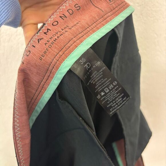 7 Diamonds Men's Aeroplane Performance Swim Trunk Shorts Navy Blue Size 36 - Picture 9 of 9